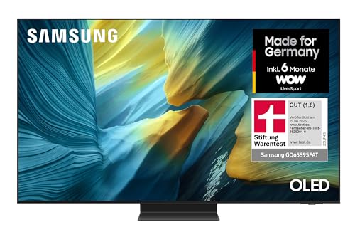 SAMSUNG OLED S95F 65 Zoll (163 cm) 4K Fernseher, Antireflexion, NQ4 AI Gen3 Prozessor, OLED HDR Pro, Gaming Hub, Motion Xcelerator 165Hz, 4K Upscaling, Dolby Atmos, Samsung Vision AI Smart TV
