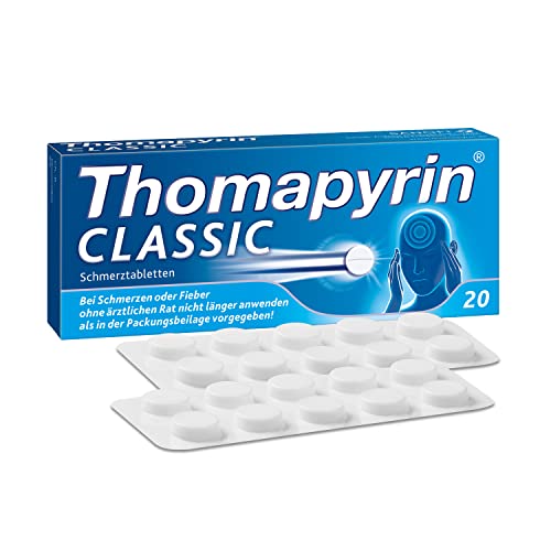 Thomapyrin CLASSIC Schmerztabletten - 3fach Power gegen Kopfschmerzen - 20 Stk.