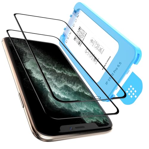 DEINODON für Panzerglas für iPhone 11 Pro Max/XS Max, [Auto-Montage] 100% Blasenfrei, [Full Screen Schutzfolie] 9H+ Top Bruchsicher Schutzglas Kratzfest Hüllenfreundlich Anti-Fingerabdruck, 2 Stück