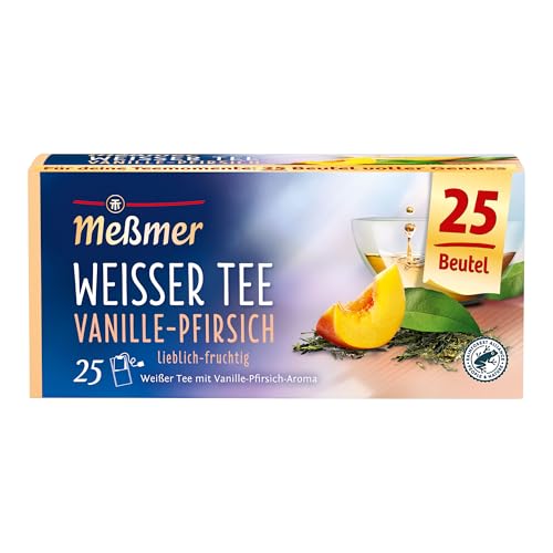 Meßmer / Weißer Tee Vanille-Pfirsich / 25 Teebeutel / 25 Stück / Vegan / Glutenfrei / laktosefrei