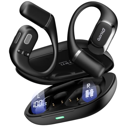 OHAYO Open Ear Kopfhörer Komfortabel, Bluetooth Kopfhörer Sport, 40h Wiedergabe, Fester Halt, Starker Bass, Kopfhörer Kabellos mit ENC Noise Cancelling Mic, Digital Display, IPX6 Wasserdicht
