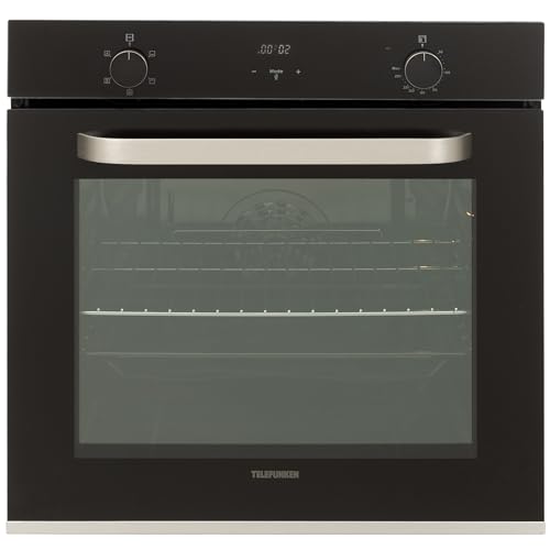 Telefunken Backofen Einbaugerät | Einbaubackofen ohne Kochfeld | Ofen autark mit 73 Liter Volumen | 60 cm | 5 Betriebsarten | Edelstahl | Umluft/Ober-Unterhitze | Einfache Reinigung | B-OV-75-A-I