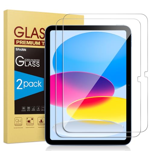 SPARIN 2 Stück Schutzfolie für iPad 11/10. Generation, iPad (A16) 11 zoll 2025/10,9 zoll 2022, 9H Härte Kratzfest Panzer Schutz Glas Folie