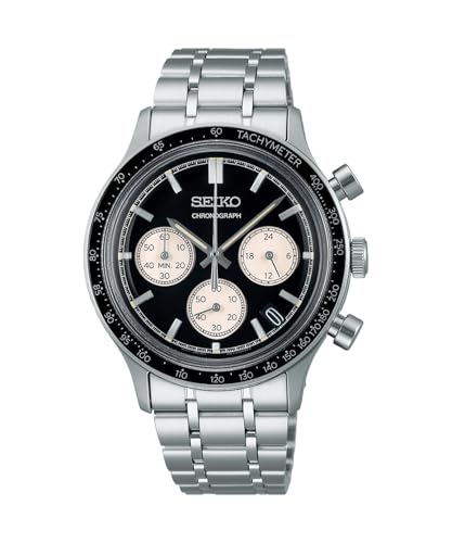 Seiko Chronograph Armbanduhr für Männer in der Farbe Silber mit Armband aus Edelstahl, Wasserdichtigkeit: 5 bar, Gehäusedurchmesser: 38,7 mm, SSB479P1