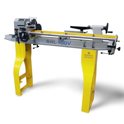BAMATO Drechselmaschine WL-900V (230V) | 550W Leistung | Stufenlos 500-2000 min-1 | Werkstück max. 900mm | M33-Gewinde | Drehbank Drehtischmaschine (WL-900V + Kopiereinrichtung WL900CD)