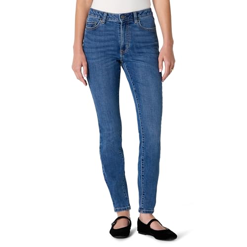 Amazon Essentials Damen Hochelastische Skinny-Jeans Hoher Bund, Mittelblau Vintage, 42