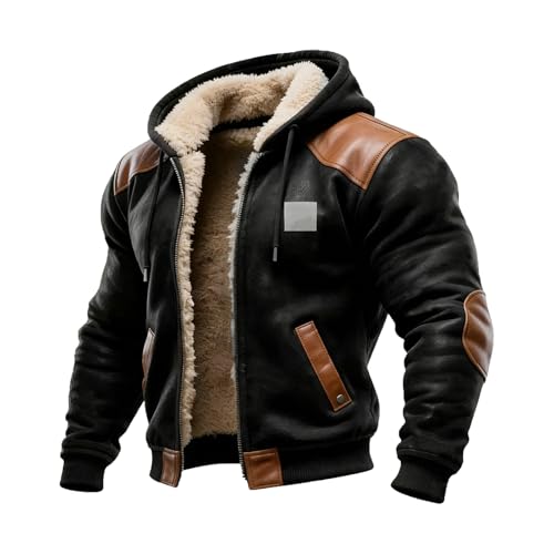 herren-jacken ， Herren Jacke Winter Vintage Lederjacke Gefüttert Wintermantel Wildlederjacke Trucker Übergroßer Trenchcoat Freizeitjacke Warm Arbeitsjacke Ledermantel Leder Jacken Übergangsjacke