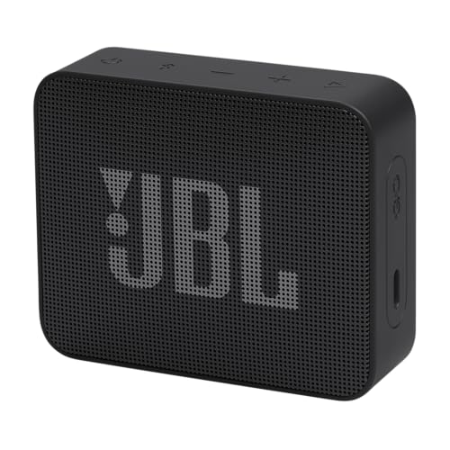JBL GO Essential 2, tragbarer Bluetooth-Lautsprecher Boxen mit Original Pro Sound, bis zu 5 Stunden Akkulaufzeit, mit IP67 wasserdichtem Design, Schwarz