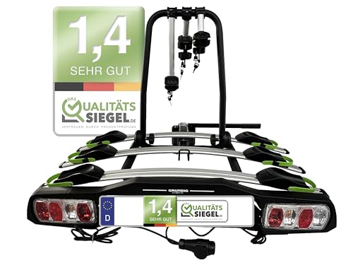 GRUNDIG Automotive Messeneuheit 2025 Fahrradträger Anhängerkupplung 3 Fahrräder, Diebstahlschutz, Fahrradträger Auto, Santorin 9-3F