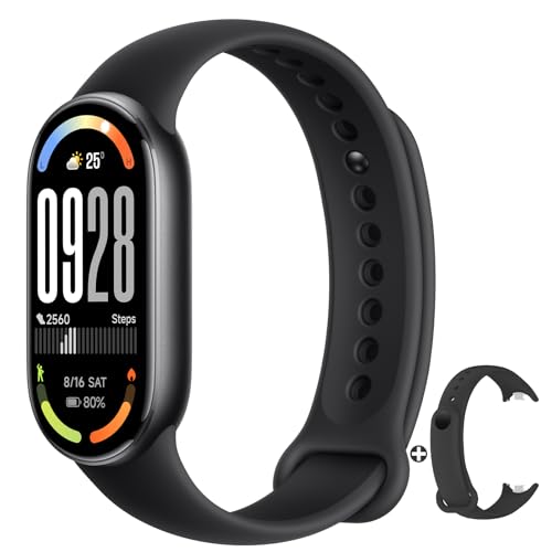 Xiaomi Smart Band 10 Fitness Tracker(2025), 1.72'' AMOLED Display mit 1500 Nits, Mi band 10-neue Überwachung der Schwimmherzfrequenz, 5ATM wasserdicht, 21 Tage Akkulaufzeit, 150+ Trainingsmodi,Schwarz