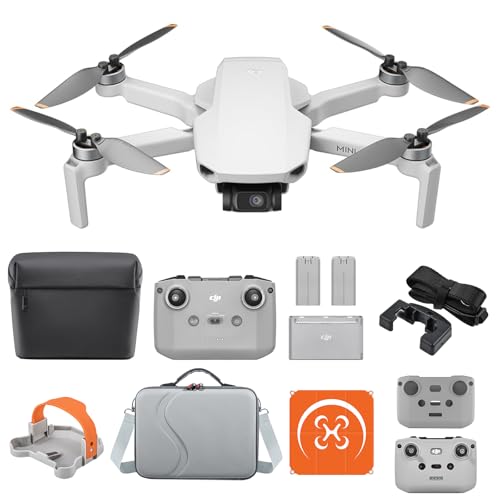 DJI Mini 4K Fly More Combo mit Vielseitiges Zubehör, Drohne mit 4K UHD Kamera, Unter 249 g, 3-Achsen Gimbal Stabilisierung, 10 km Videoübertragung, Autom Rückkehr, 3 Akkus für 93 min Flugzeit, C0,