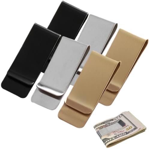 Geldklammer Edelstahl,6 Stück Geldklammer,Geldscheinklammer,Geldclip, Geldklammer Metall,Edelstahl Geldscheinklammer Tragbare,Für Rechnung Clip-Karten unterstützen Bargeld