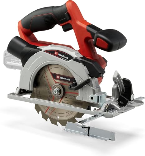 Einhell Akku-Handkreissäge TE-CS 18/150 Li-Solo Power X-Change (18 V, Li-Ion, Ø150 x Ø10 mm Sägeblatt, Schnitttiefe und Neigungswinkel werkzeuglos einstellbar, LEDs, ohne Akku und Ladegerät)