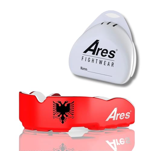 Ares Fightwear® Slim Fit Mundschutz Boxen inkl. Aufbewahrungsbox für Kampfsport, MMA & Athleten I Maximaler Zahnschutz dank Optimaler Passform I Profi Mouthguard für Herren & Damen