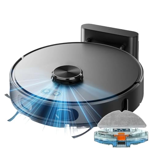 SWZEC Oryzom Saugroboter V8 Pro – Vollautomatische Reinigung mit Wischfunktion, intelligenter Navigation und App-Steuerung für mühelose Sauberkeit(Schwarz)