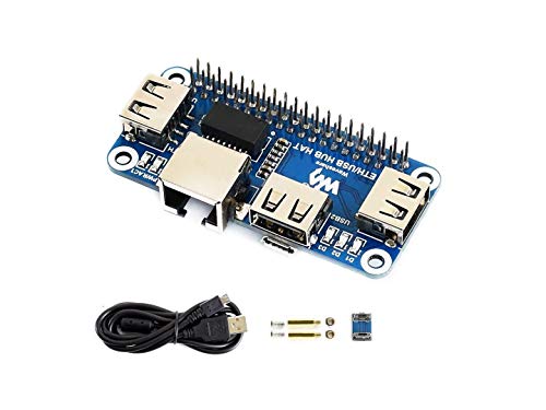 Ethernet/USB HUB HAT for Raspberry Pi 3 B+/3 B/2 B/Zero/Zero W/Zero WH/Zero 2 W Expansion Board, 1x RJ45 Ethernet Port,3X USB Ports Compatible with USB2.0/1.1