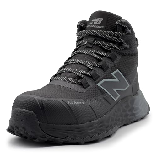 New Balance Herren Composite Toe Cremorne Fresh Foam Sicherheitsschuh, Schwarz und Grau, 44 EU