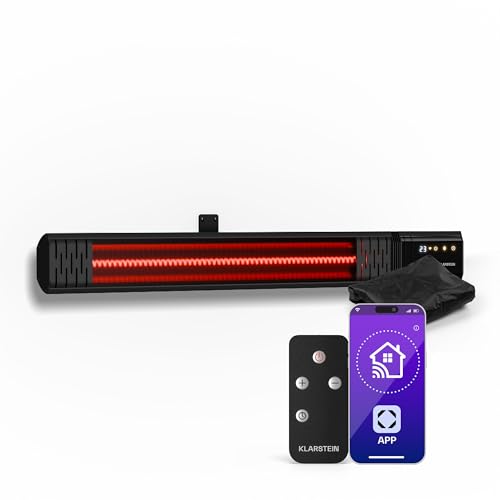 Klarstein Infrarot Wandheizung 2000W – Wandmontage, IP65, 9 Stufen, App & Fernbedienung, Timer, Aluminium, Elektroheizung für 15 m², WLAN, leise, elektrische Wandheizung