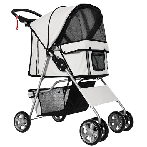 PawHut Hundewagen Hundebuggy Pet Hunde Buggy Stroller Jogger Anhänger Grau