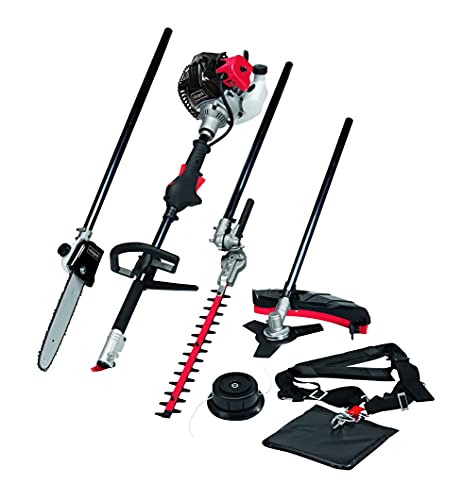 Scheppach Benzin Multigartengerät MT33P Multifunktionsgerät | 4in1 - Rasentrimmer Kettensäge Motorsense Heckenschere | 1,22PS Leistung | 2-Takt-Motor | inkl. Schultergurt und Hüftschutz
