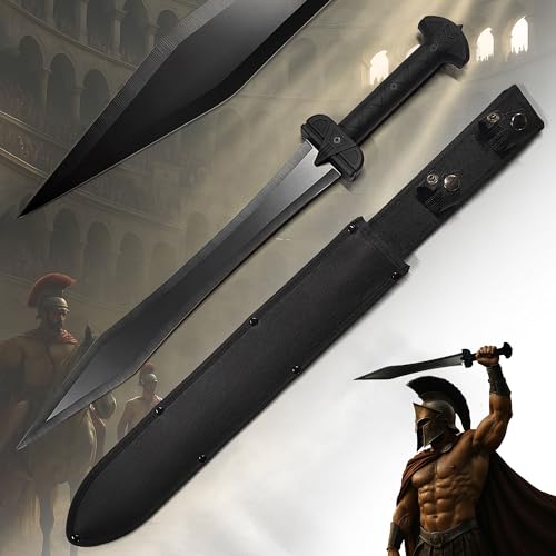 Swords and more Gladius Schwert mit Scheide – Historische Replik aus rostfreiem Stahl – Antikes Kurzschwert mit 62 cm Länge – Perfekt für Sammler, Dekoration & Reenactment