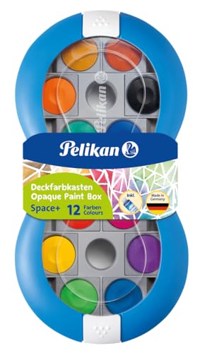 Pelikan Deckfarbkasten Space, 12 Farben + 1 Tube Deckweiß, Blau