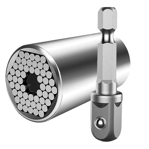 HO-SFSM Universal Nuss Steckschlüssel, Schraubenschlüssel, 7-19 mm, Multifunktional, Handwerkzeuge, Bohrer-Adapter, Reparatur Werkzeuge, Geschenke für Männer