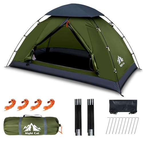Night Cat Zelt für 2 Personen Camping: Wasserdicht Rucksackzelte für 2 Mann Einfache Einrichtung Leichtgewichtig Wanderungen im Hinterhof