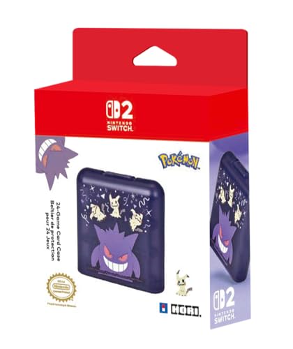HORI 24-Game Card Case (Gengar und Mimigma) Aufbewahrungsbox für 24 Spielkarten für Nintendo Switch 2 und Nintendo Switch – Offiziell Nintendo und Pokémon lizenziert