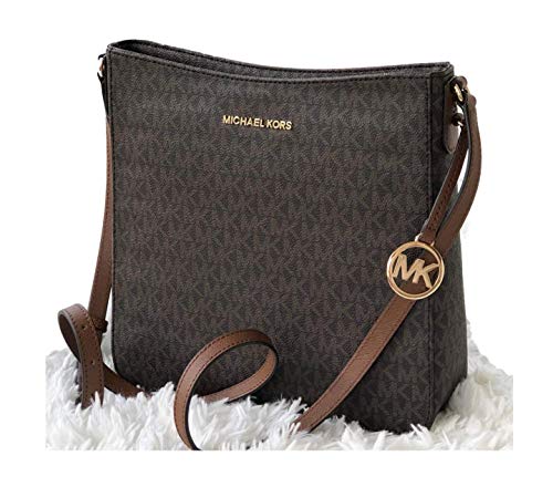 Michael Kors Jet Set Travel Large Messenger Crossbody Shoulder Bag Brown Signature