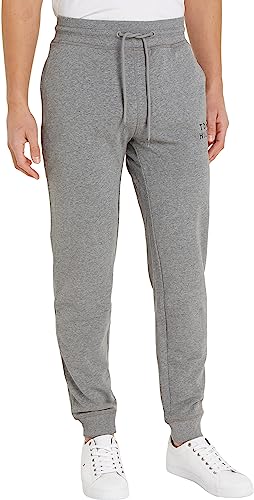 Tommy Hilfiger Herren Jogginghose Sweatpants Lang, Grau (Medium Grey Heather), XL