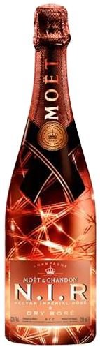 Moet & Chandon N.I.R. Nectar Imperial Rosé Dry Champagne 75cl - Light up Bottle