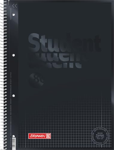 Brunnen 1067928190 Notizblock / Collegeblock Student Colour Code (A4 kariert, Lineatur 28, 90 g/m², 80 Blatt) schwarz
