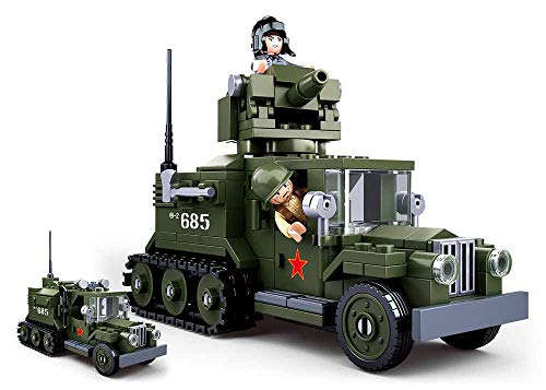 Sluban SL95556, WWII - Alliiertes Halbkettenfahrzeug [M38-B0685], Spielset, Klemmbausteine, Soldaten, mit Spielfigur, Army WWII, Multi Color