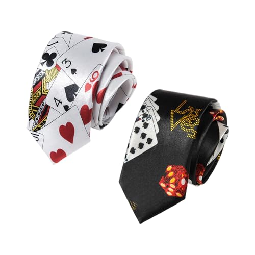 OAOSDH 2 Stück Spielkartenkrawatte, Kreative Designkrawatte, Rollenspiel-Kostümzubehör, Partykrawatte, Stilvolle Persönlichkeit.