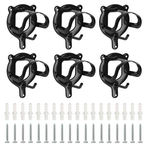 6 Stück Trensenhalter Pferd, Schwarz Pferde-Zaumzeughalter, Halterung Zaumzeug, Trense Pferdehalfter Aufhänger, Aufbewahrung Halfter Aufhänger,Gertenhalter Pferd