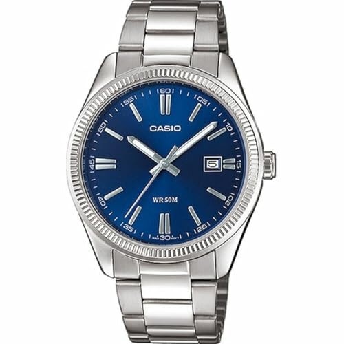 Casio Herren-Armbanduhr MTP-1302PD-2AVEF, Silber/Blau