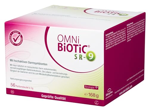 OMNi BiOTiC SR-9 | 56 Portionen (168g) | 9 Bakterienstämme | 15 Mrd. Keime pro Tagesdosis | Pulver | Vegan | Glutenfrei | Lactosefrei | Zur täglichen Anwendung