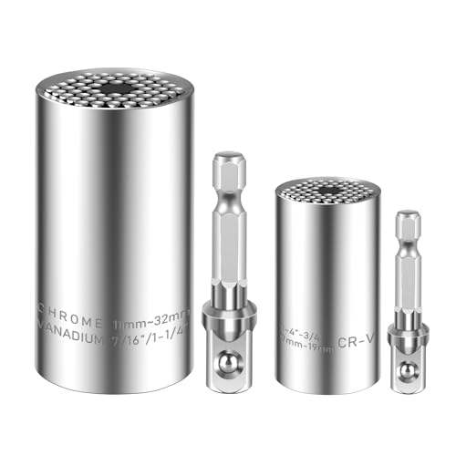 Spurtar 4 pcs Universal Nuss Steckschlüssel Universalschlüssel Geschenke für Männer Vater Geburtstag, 7-19mm 11-32 mm Multi Funktions Handwerkzeuge Reparatur für Papa Jahrestagsgeschenke