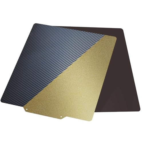 TIOPY Sidewinder X1 PET(Carbon Fiber) & PEI Spring Steel Blatt 310X310 mm, Flexible Federstahl Hot Bed Matte für CR-10V3/CR-10S Pro V2/Artillery Sidewinder X1/ X2/Anet A8 Plus/Ender 3 Max