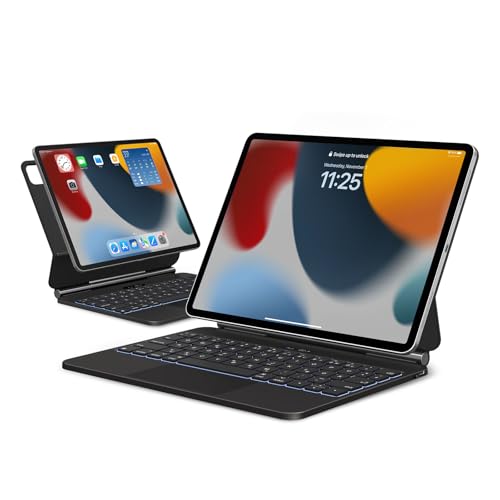 APPS2Car iPad Air Tastatur,Magic Keyboard für iPad Pro 11 Zoll (1.,2.,3.,4.Generation) und Air (4.,5.Generation),schwebender freitragender Ständer mit Trackpad-Tastatur Mit Tastaturbeleuchtung