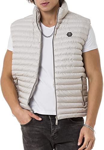 Redbridge Herren Weste mit Stehkragen Bubble Vest Beige XL