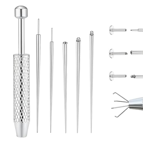 AstraGlam 6 Stück Piercing Zange Set, Piercing Kugel Aufdreher, Piercingzange Für Kugeln, Piercing Werkzeug Zum Öffnen Und Wechseln, Piercing Zubehör Für Ohr Und Nase