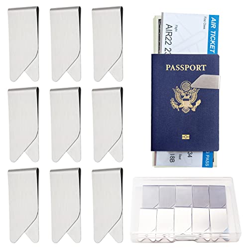 Kulannder Geldklammer,10Pcs geldscheinklammer Edelstahl,Silber Geldscheine Clips,Metall Geldklammer zum Männer und Frauen für Geldscheine Visitenkarte Kreditkarte