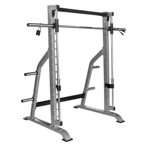 Hansson Sports® Massive 110 Kg schwere Smith Machine Multipresse Rack mit Gegengewichten und Olympia Langhantelstange, massive Kraftstation geprüfte und zertifizierte Profi Qualität (A:Smith Machine)