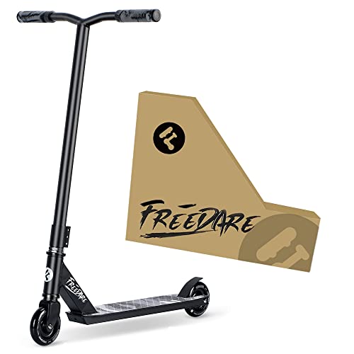 FREEDARE Pro Stunt Scooter Komplett-Trick-Scooter für Kinder ab 8 Jahren, Teenager, Erwachsene, Jungen und Mädchen, Freestyle-Straßen-Roller für Fortgeschrittene und Anfänger, Skate-Park,schwarz