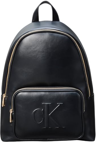 Calvin Klein Damen Rucksack Bold mit Logo, Schwarz (Black), Einheitsgröße