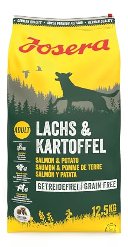 JOSERA Lachs & Kartoffel (1 x 12,5 kg) | Adult | Premium Trockenfutter für ausgewachsene Hunde | Kartoffel & Lachs als einzige tierische Proteinquelle | getreidefrei | Hundefutter| 1er Pack