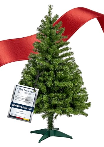 120 cm Künstlicher Weihnachtsbaum klein aus 100% PVC – Dicht & Formstabil mit 400 Zweigen (Ø 75 cm), Schwer Entflammbar & Schnellaufbau-System, Wiederverwendbar & Pflegeleicht