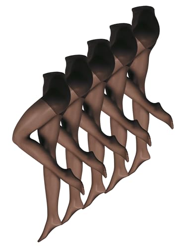 NUR DIE Damen Strumpfhose Goodbye Laufmaschen 20 DEN 5-Pack schwarz - Größe 38-40